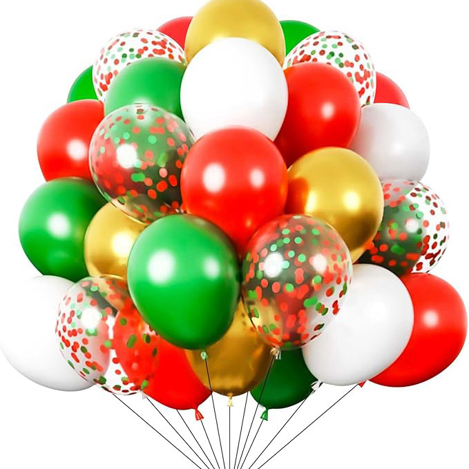 12 inch campuran warna balon Natal