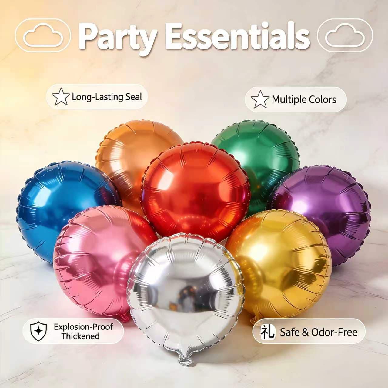 Balon Mylar Foil Bulat 18 Inci