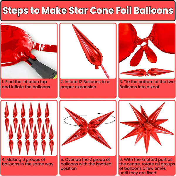 Bagaimana cara membuat balon foil bintang yang meledak?
