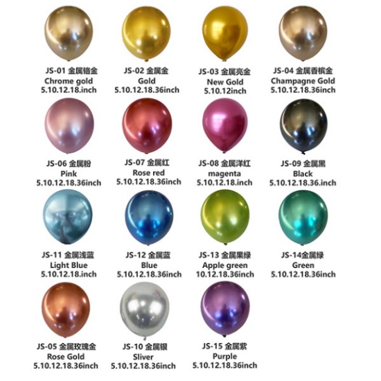 Cara Menyetujui Warna Balon Lateks Metalik untuk Pesanan Berulang