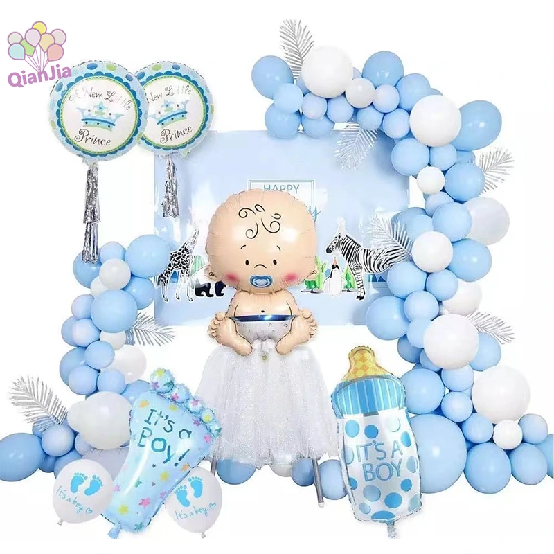 Baby Shower Balloon Arch Garland Kit dengan Balon Foil