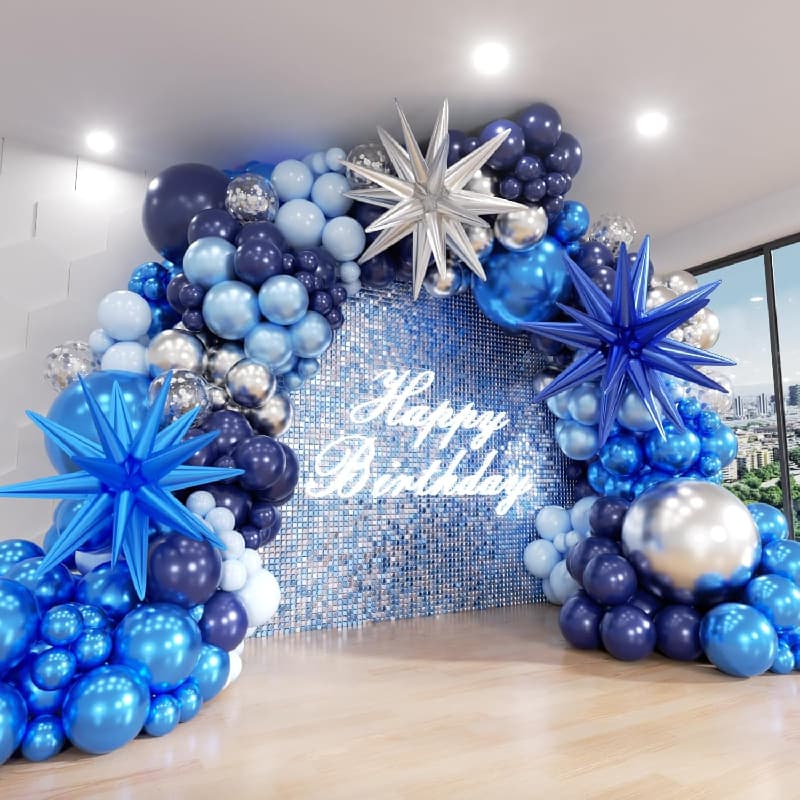 Lengkungan Balon Ulang Tahun Biru