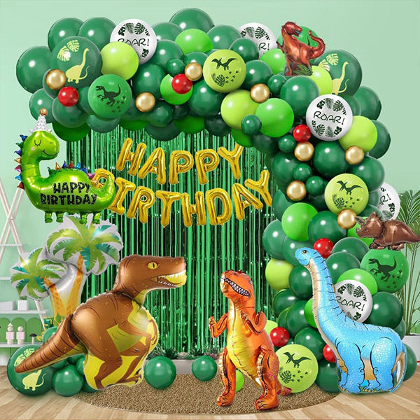 Karangan bunga balon dinosaurus