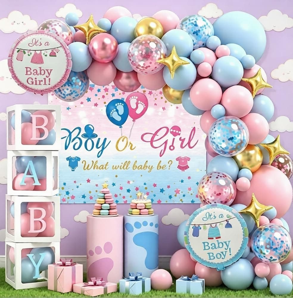 Kit Lengkungan Karangan Bunga Balon Baby Shower Netral Gender