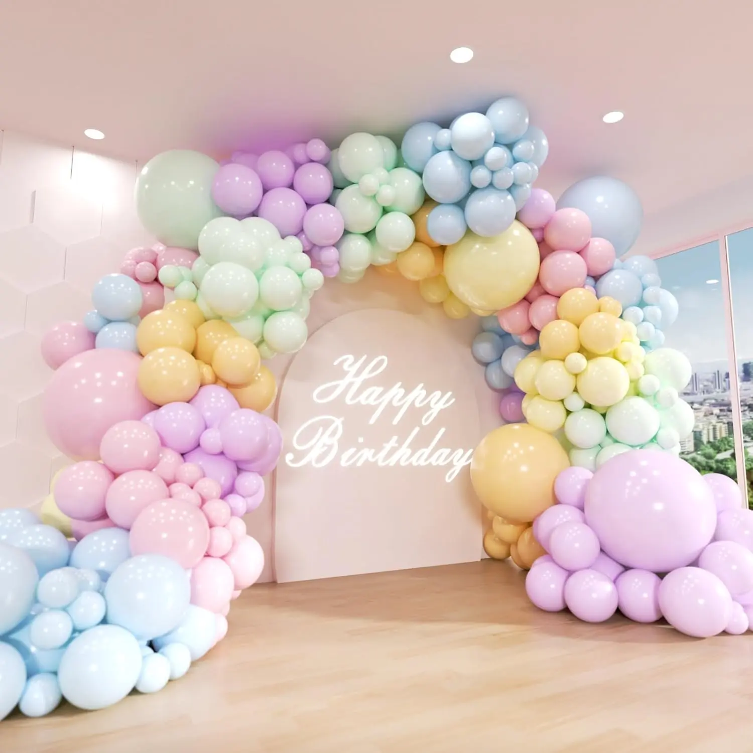 Lengkungan balon pastel