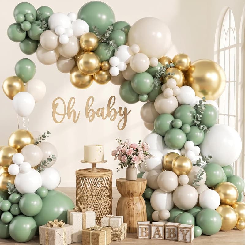 Kit Karangan Bunga Balon Hijau Sage