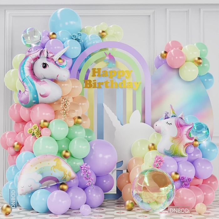 Karangan bunga balon unicorn
